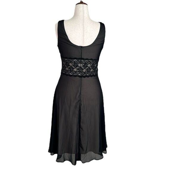 VTG Dressbarn Collection Women's Cocktail Dress Black Lace Trim Y2K Whimsigoth S - Picture 2 of 13